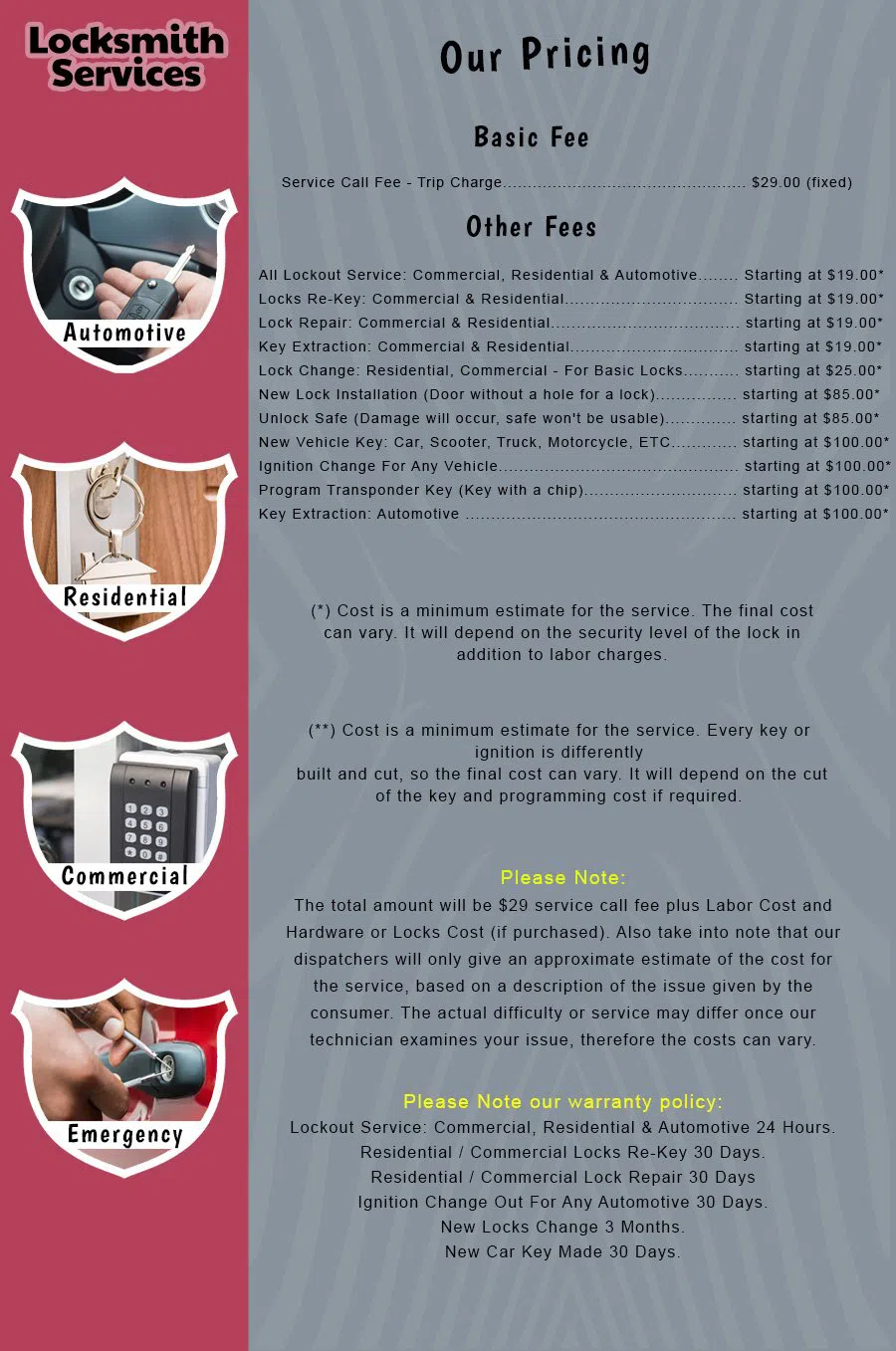 Brooklyn Special Locksmith Brooklyn, NY 718-971-9679 - Pricelist-14